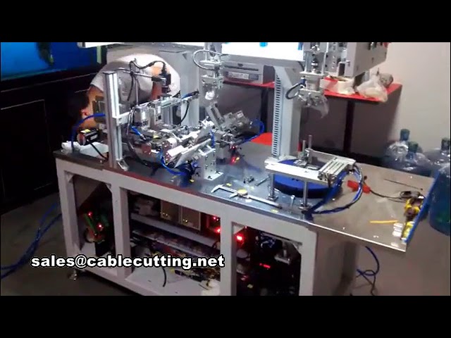 Automatic Mobile phone charging line plastic coating wire winding tying machine