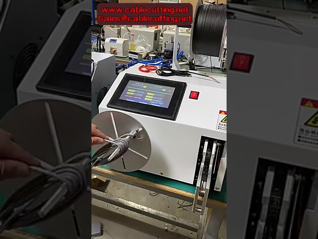 3 28mm Automatic Electric Digital Touch Screen Wire Coil Winding Machine Cable Binding Tie Tools