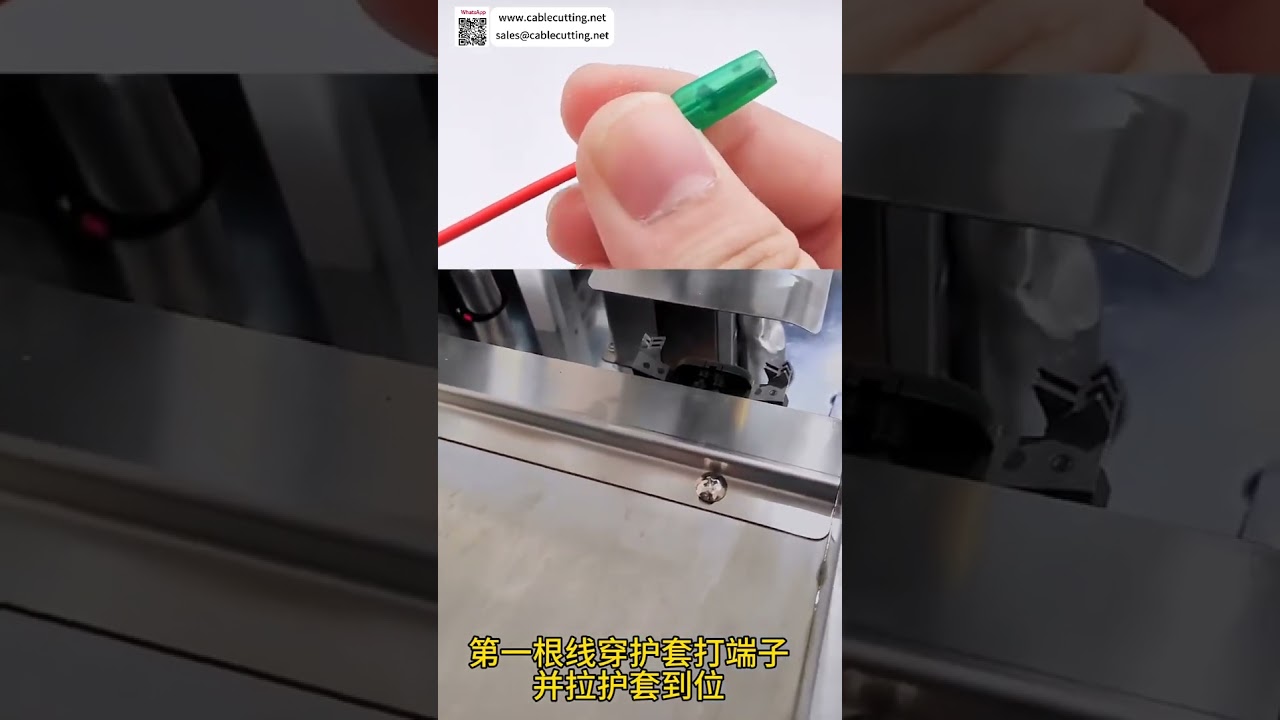 双线并接压接机，带单头护套插入功能，全自动线束加工设备