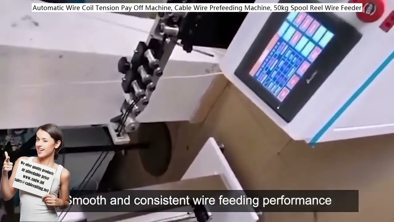 Automatic Wire Coil Tension Pay Off Machine, Cable Wire Prefeeding Machine, 50kg Spool Reel Wire Fee